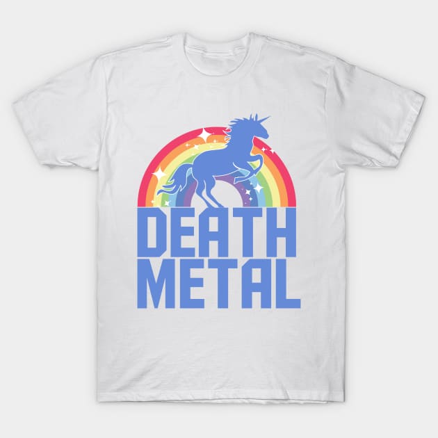 Death Metal Unicorn (Blue) T-Shirt by treszure_chest